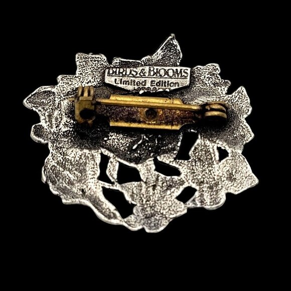 Birds & Blooms Limited Edition Butterfly & Blossoms Pewter Metal Brooch Pin 1.25 - Picture 5 of 5